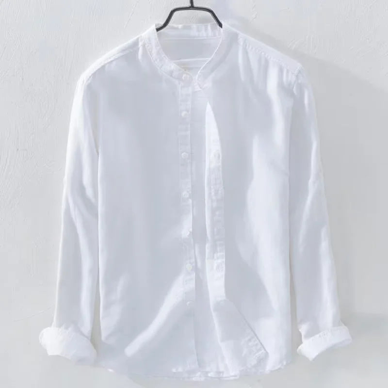 Men's Vintage Stand Collar Linen Blend Comfy Shirt