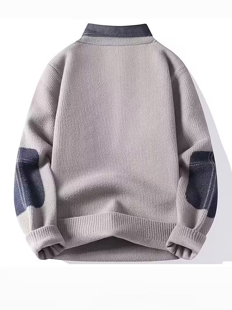 Captain Shirt Men’s Thick Winter Color-Block Sweater Jacket